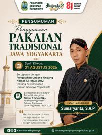 PENGUMUMAN PENGGUNAAN PAKAIAN TRADISIONAL JAWA YOGYAKARTA